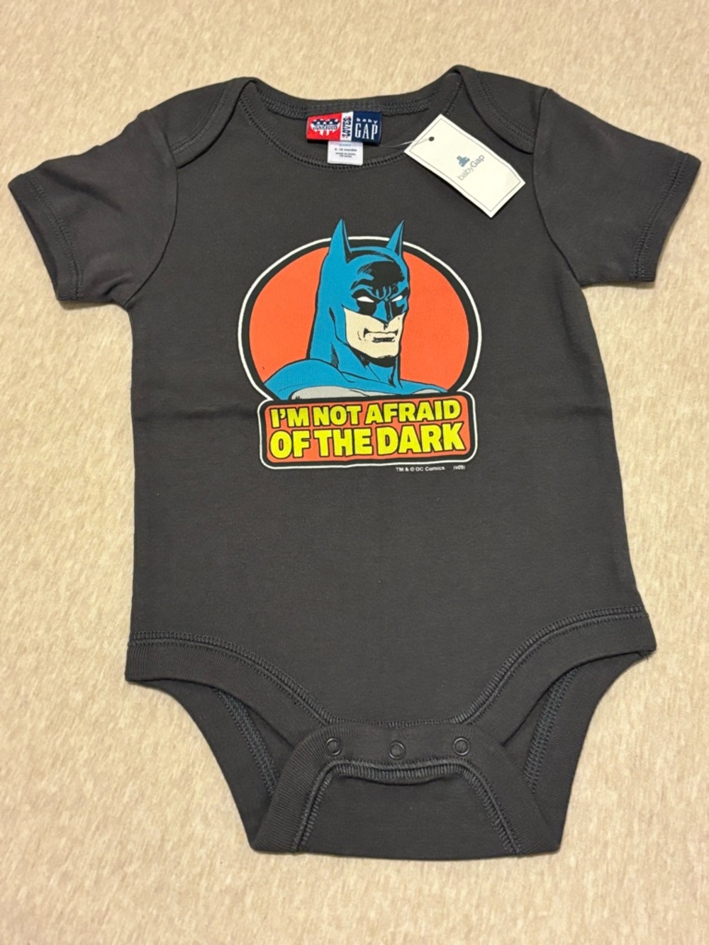 ❗️3/$21❗️✨GAP Boys Black Batman Graphic One-Piece✨ x Junk Food Collab